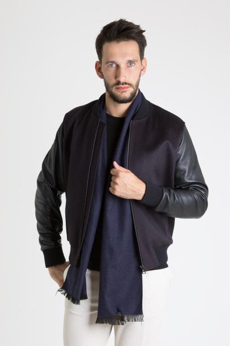 Classic Bomber With Leather Men
